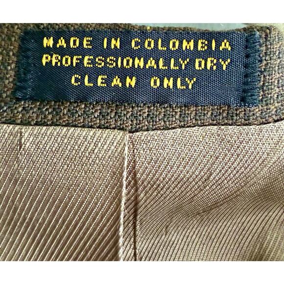 Oscar de la Renta Men’s Brown 2 Button Vintage Suit Jacket 46R - Picture 8 of 10